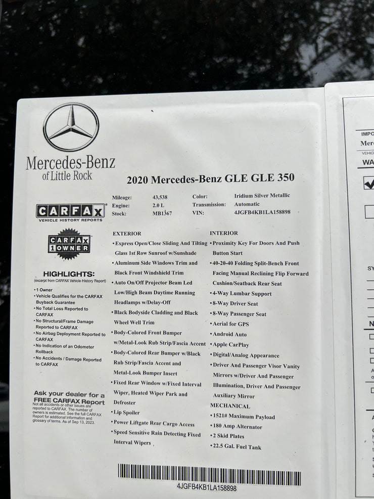 Pre-Owned 2020 Mercedes-Benz
GLE GLE 350 SUV